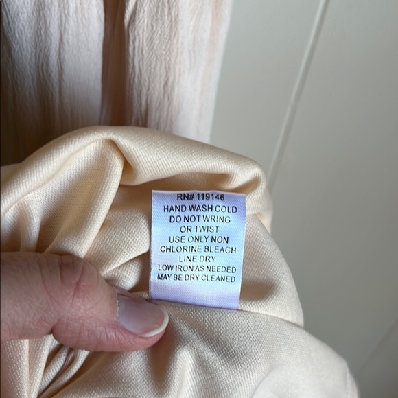 NWT Jodifl Women’s Cream Boho Cottage Core Maxi Ruffle Smocked Dress Sz 2X - Picture 9 of 16